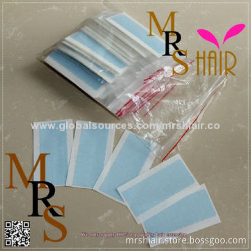 Super adhesives blue replacement tape for Brazilian hair, 4cm*0.8cm, 24 tabs, 2 sheets, double-sided
